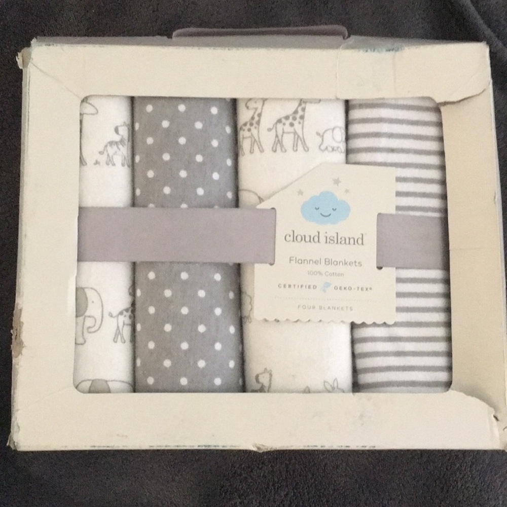 Cloud island flannel blankets